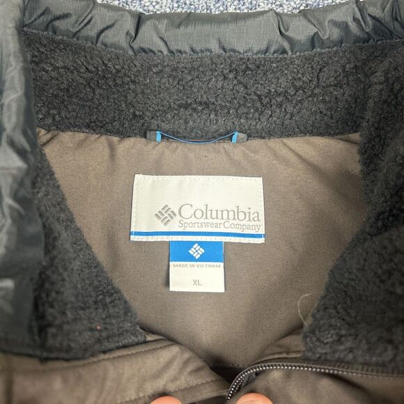 Columbia Vest Men XL Black Gray Puffer Jacket Water Resistant Thermal $120 MSRP - Picture 6 of 12